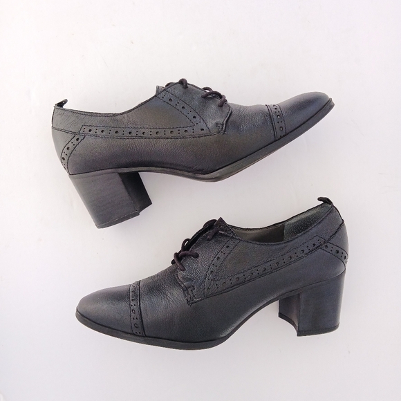 Franco Sarto Leather Lace Up Block Heel Size 9.5 - Picture 2 of 7